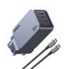 UG-25875, UGREEN Nexode Pro 100W, 3-Port GaN Fast Charger, UK Grey+1.5M 100W Cable, X757