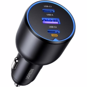 UG-35025, UGREEN 130W 3-Port Fast Car Charger, DUAL USB-C PD + USB-A, EC705